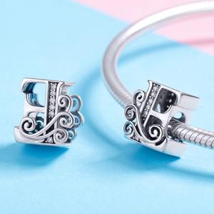 Chất Lượng Cao 925 Sterling Silver 26 Bảng Chữ Cái Quyến Rũ Mới Thiết Kế Thư E (2.2G) Loose Hạt Cho Vòng Đeo Tay Và Dây Chuyền - Product Image 4