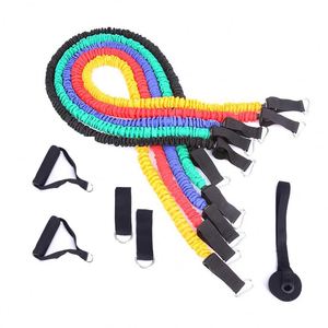 Ensemble de 11 pièces de bandes de résistance <span class=keywords><strong>à</strong></span> la taille avec manchons en nylon de protection résistants <span class=keywords><strong>à</strong></span> la taille Tubes de tonification <span class=keywords><strong>à</strong></span> haute résistance - Product Image 2