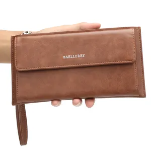2021 Newest men long wallet High-capacity man retro style high quality hand bags zipper wallet