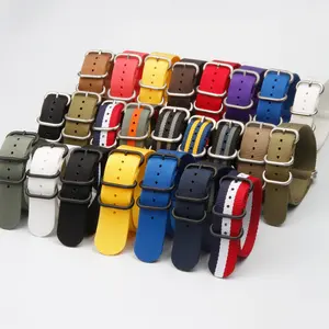 high quality nylon watch bands fabric watch straps 5 ring or 3ring watch buckle heavy duty nylon straps