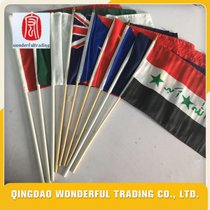 Maravillosa calidad buena mano <span class=keywords><strong>que</strong></span> agita la bandera nacional con asta de la bandera - Product Image 2