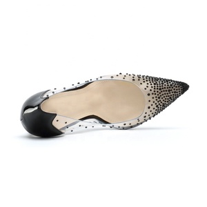 Zapatos de Novia Transparentes de PVC, Zapatos de Tacón Alto con Punta en Pico, Sexys y Ligeros para Mujer, con Cristales, Logotipo Personalizado, Estilo Stiletto - Product Image 6