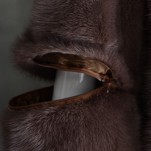 Lujo genuino piel entera de piel de visón <span class=keywords><strong>abrigo</strong></span> largo con capucha - Product Image 6