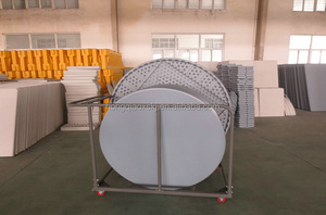 <span class=keywords><strong>Chariot</strong></span> de <span class=keywords><strong>table</strong></span> rond en plastique pliable, pour banquet, <span class=keywords><strong>chariot</strong></span> de <span class=keywords><strong>table</strong></span> pour l'extérieur pour rangement de <span class=keywords><strong>table</strong></span>/matériel, cadre en acier inoxydable - Product Image 3