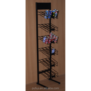 Convenient Steel Store Fixture Floor Standing Metal Wire Retail Promotion <strong>Drink</strong> Cans Display <strong>Rack</strong> - Product Image 1