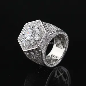 Мужское кольцо с бриллиантами из серебра 925 пробы, 18 К