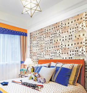 De dibujos animados casa diseño <span class=keywords><strong>vinilo</strong></span> <span class=keywords><strong>papel</strong></span> de pared para la habitación de los niños - Product Image 1