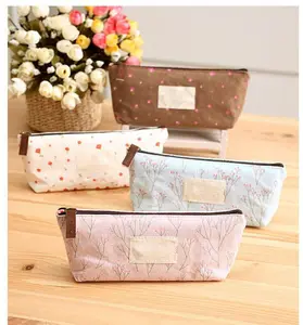 Kawaii Floral Flower Canvas Zipper Pencil Cases