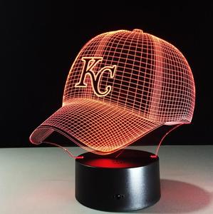 Quà Tặng Mũ Bóng Chày Ngày Trẻ Em Đèn Ngủ 3D Hình Ảnh Đèn LED Nhấp Nháy 7 Màu Trang Trí Phòng Đèn 3D Mới Lạ - Product Image 2