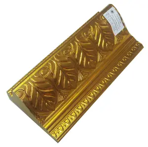 Marco de moldura de hoja dorada, 10cm de ancho, adornado
