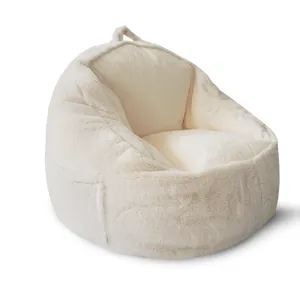 Fur Chair Angola Fur Bean Bag Chairs With Micro Velvet Seat