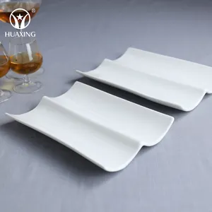 Weiße Farbe ofen feste Sushi-Platte Porzellan Abendessen Set Dessert