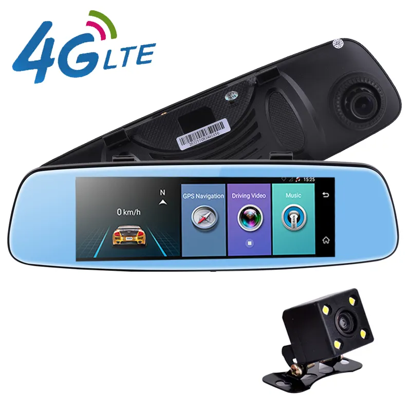 4 Gam Car DVR 7.84 "Cảm Ứng ADAS Từ Xa Monitor Rear View Gương Với DVR Và Camera Android 5.1 Ống Kính Kép 1080P WIFI Dash Cam