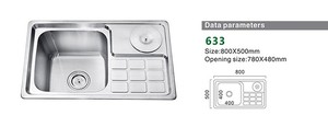 Fregadero de acero inoxidable de doble tazón buen <span class=keywords><strong>precio</strong></span> con el cubo de la Basura - Product Image 2