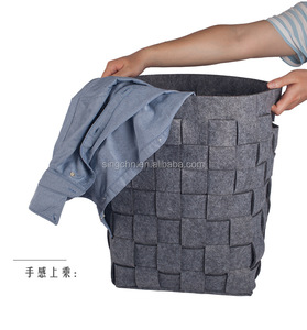 Panier à linge Rangement de vêtements et jouets pour enfants Paniers de rangement suspendus en feutre - Product Image 6