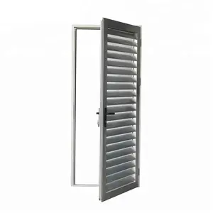 AS2047 standard custom internal adjustable grey aluminium or glass single hinged louver louvered door