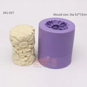 Yqym molde de silicone personalizado, forma de vela de girassol, sabonete, bolo, silicone
