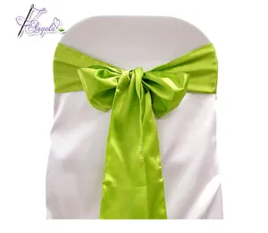sage green Hot selling factory custom made party and wedding decoration satin fabric chair sashes