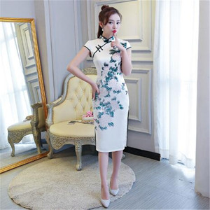 2018 primavera moda china <span class=keywords><strong>tradicional</strong></span> <span class=keywords><strong>mujer</strong></span> chica señoras elegante alta división Cheongsam <span class=keywords><strong>Qipao</strong></span> - Product Image 5