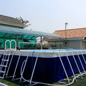 Piscina portátil de metal para família, moldura móvel para piscina/família para venda