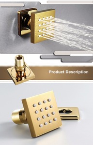 <span class=keywords><strong>Douche</strong></span> murale ajustable dorée Jets latéraux <span class=keywords><strong>Douche</strong></span> Spa Accessoires de salle de bain - Product Image 4