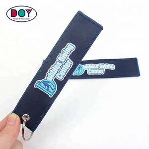 Fashion Custom Eigen Handelsmerk Twill Stof Machine Borduren Sleutelhangers voor Relatiegeschenken - Product Image 5