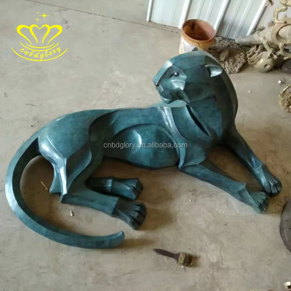 Most Popular Metal Crafts Decor art Sculpture Bronze Panther statue