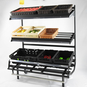 3 Lagen Eenvoudige Installatie Opslagplank Voor Fruit Display Plank Verstelbare En Beweegbare Metalen Supermarketrack Rac K Voor Winkel - Product Image 4