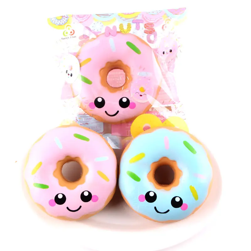 Promotional Slow Rising PU Squishy 10cm Smile Donut With Nice Packing