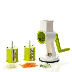 Multi Kitchen Drum Grater Manuelle Gemüse mühle Karotten schneider 3 Edelstahl klingen Rotary Mini Cheese Grater