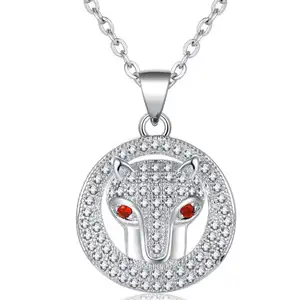 Stainless Steel Rose Gold Plated Giraffe Fox Deer Bear Angel Owl Crystal Pendant Necklace