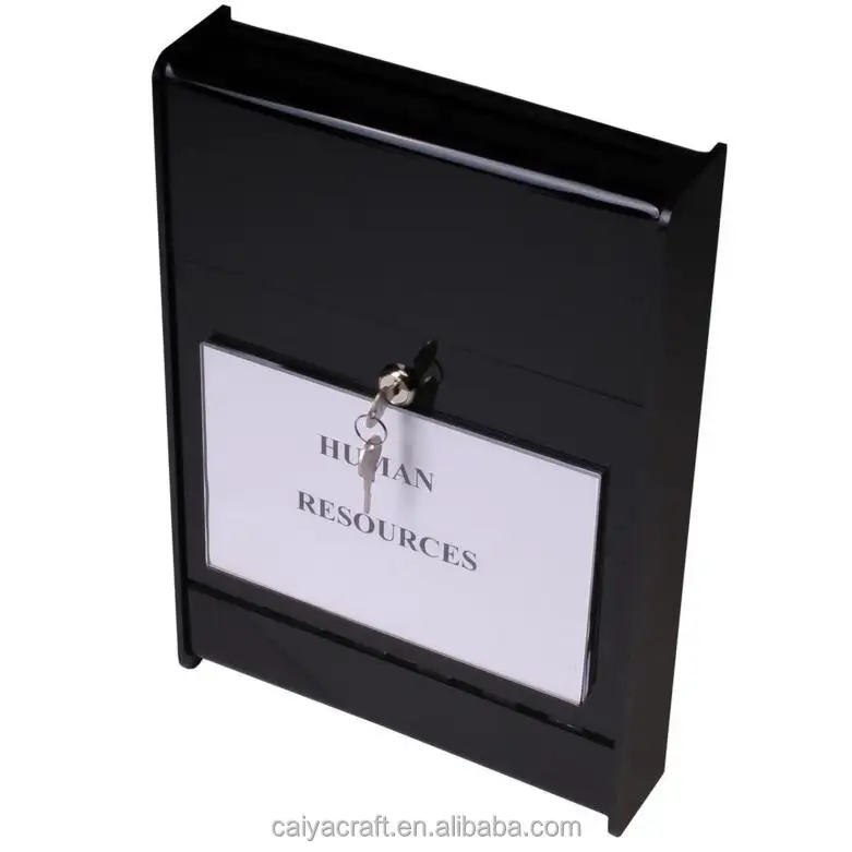 Acrylic Ballot Box für Wall Mount Use, 8.5x5.5 Sign Holder Locking Black