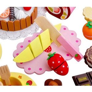 Set da Tè Pomeridiano con <span class=keywords><strong>Torta</strong></span> e Tè, Gioco di Ruolo con Candele e <span class=keywords><strong>Torta</strong></span> di Compleanno in Legno da Tagliare - Product Image 3