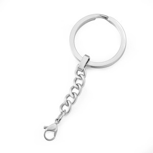 Bán Buôn Màu Thép Không Gỉ Chia Vòng Chìa Khóa Với Chuỗi Kim Loại Móc Chìa Khóa - Product Image 6