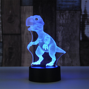 Đèn Ngủ Khủng Long 3D Đèn Bàn Cảm Ứng, Đèn Ảo Ảnh Quang Học 3D 7 Màu Elsley Với Acrylic Flat & USB Cabler - Product Image 1