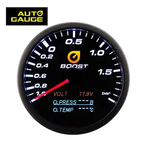 Easy Setup Custom Black Panel Pointer Racing Auto Turbo Boost Meter