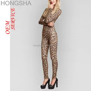 레오파드 프린트 스판덱스 Catsuit HSJ1509