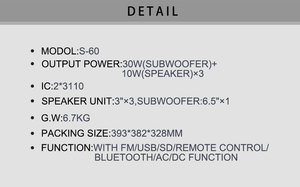 Sử Dụng Hệ Thống Rạp Hát Gia Đình Hệ Thống Âm Nhạc Bán Chạy Nhất Loa Trầm 3.1 Hệ Thống Rạp Hát Gia Đình - Product Image 4