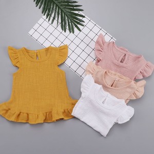 Neonati e bambini adorabili <span class=keywords><strong>abiti</strong></span> <span class=keywords><strong>estivi</strong></span> per bambini <span class=keywords><strong>abiti</strong></span> da bambina con volant in <span class=keywords><strong>lino</strong></span> <span class=keywords><strong>di</strong></span> bambù - Product Image 2