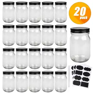 Groothandel Logo Gedrukt 12Oz Mason Jars Drinkglazen Bulk Mason Glazen Pot Gekleurde Custom Mason Jar