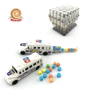 New fruity candy filled in white police plastic tube toy candy