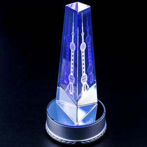 สินค้าหัตถกรรมคริสตัลรูปหอคอยไข่มุกตะวันออกแกะสลัก3D ไม่เหมือนใครภายใน - Product Image 2