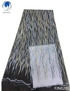 Beautifical Shinning Vải Sequins Đầy Màu Sắc Phi Vải Pháp Ren Thổ Nhĩ Kỳ Bán Buôn Ren FJN02