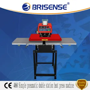 Factory Direct Sale Brisense Brand Simple Pneumatic Double 40*60 Stations T-shirt Printing Machine with CE