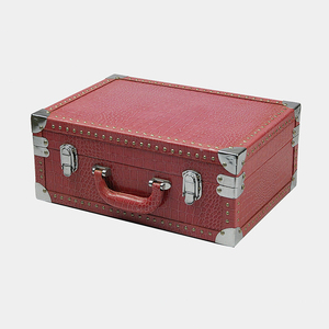Boîte à documents en cuir personnalisée mallette de rangement portable personnalisée petite valise en <span class=keywords><strong>bois</strong></span> pour le voyage - Product Image 4