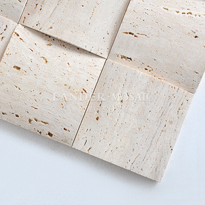<span class=keywords><strong>Mosaico</strong></span> <span class=keywords><strong>in</strong></span> Marmo Travertino Lander Stone con Design 3D per Caminetto e Soggiorno - Product Image 5