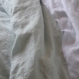 Conjunto de capa de edredom de tecido de linho de linho de luxo personalizado conjunto de cama por atacado