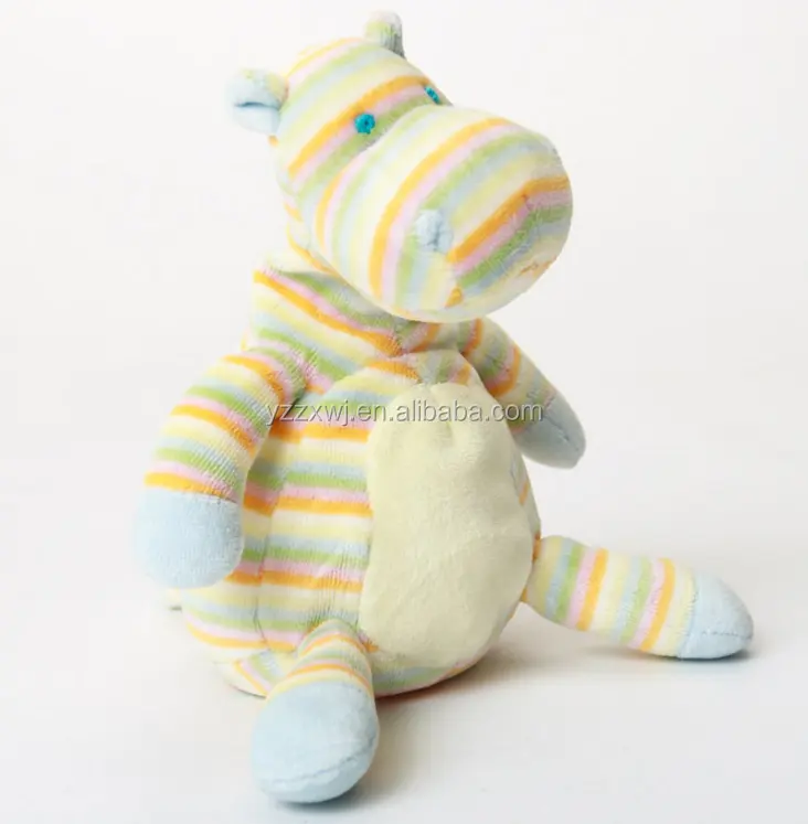 Ücretsiz örnek peluş şerit bebek hippo oyuncaklar dolması hippo oyuncaklar yumuşak hippo oyuncaklar bebek için