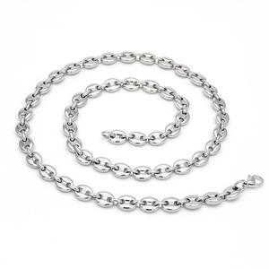 Nouveau Design Collier <span class=keywords><strong>Chaîne</strong></span> Grains <span class=keywords><strong>de</strong></span> <span class=keywords><strong>Café</strong></span> Hip-Hop en Acier Inoxydable Plaqué <span class=keywords><strong>Or</strong></span> et Couleur Argent pour Hommes - Product Image 1