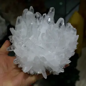 wholesale small shiny snow white clear crystal quartz clusters wands points